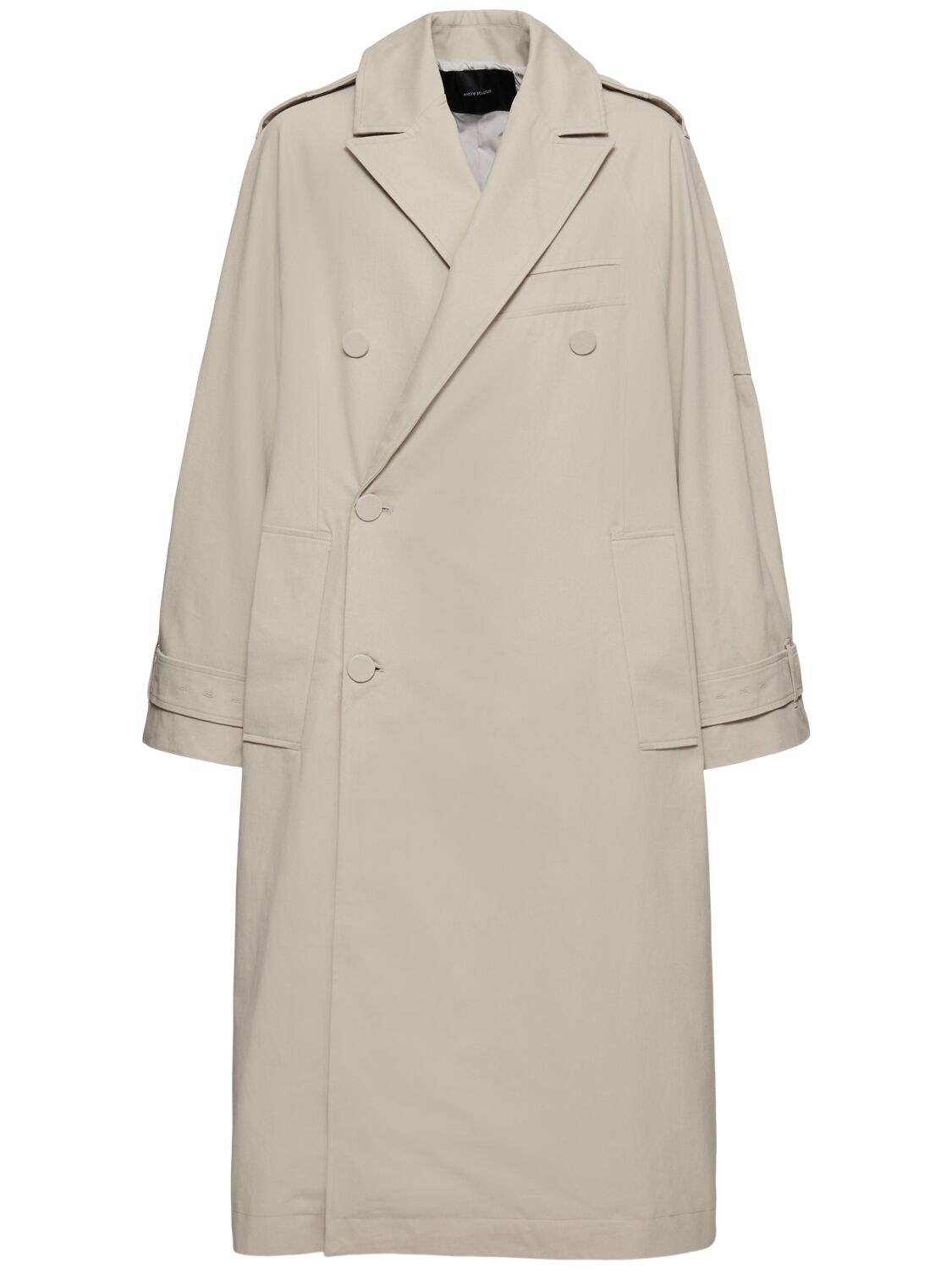 Entire Studios Double Breast Trench Coat In Grey