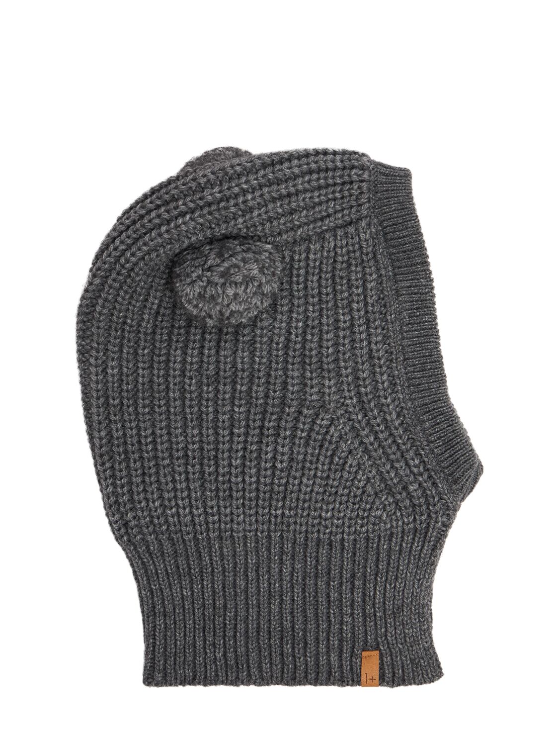 1+ In The Family Wool Blend Knit Hat W/pompon In Grey