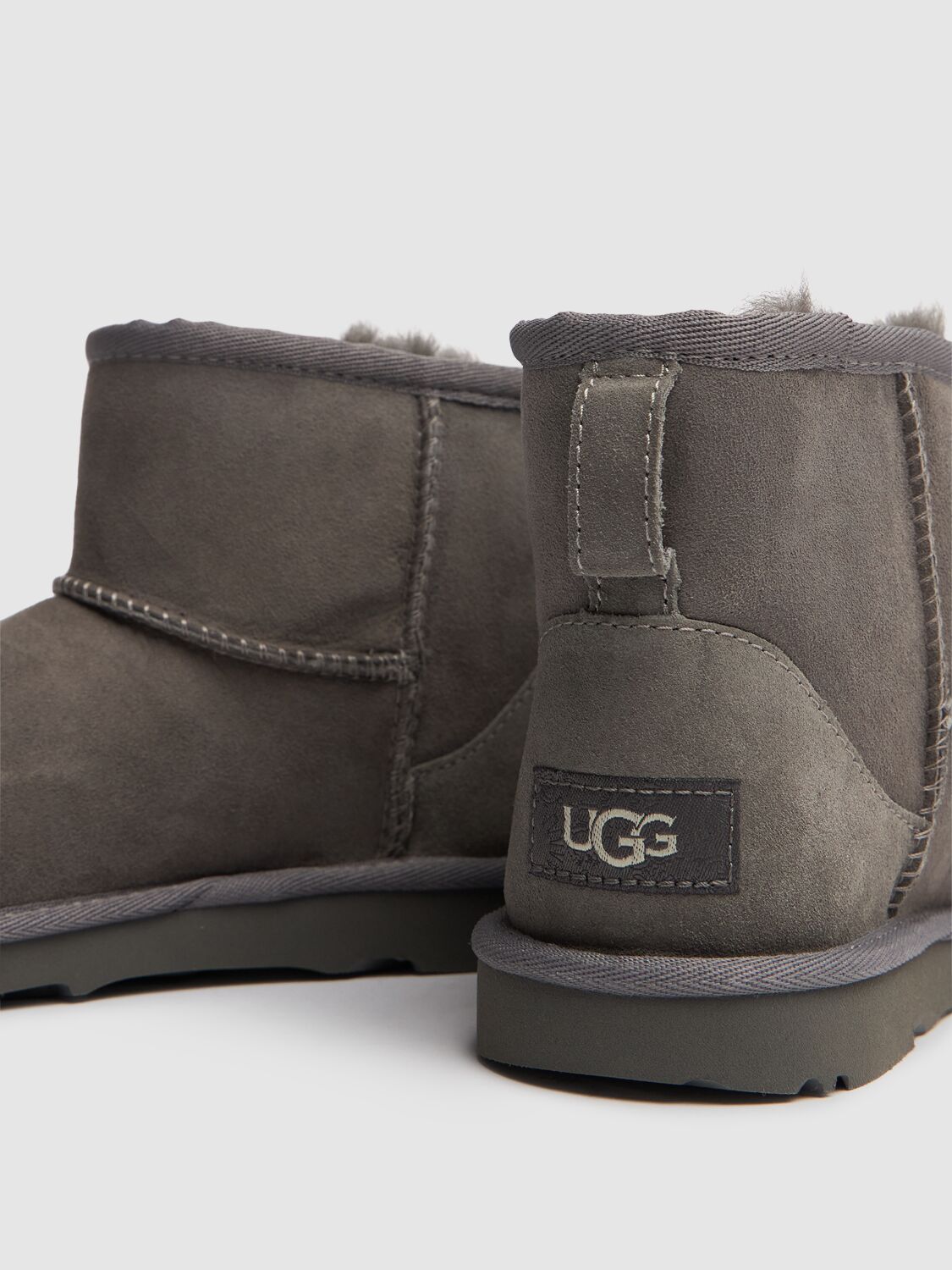 Shop Ugg Classic Mini Ii Shearling Boots In Grey