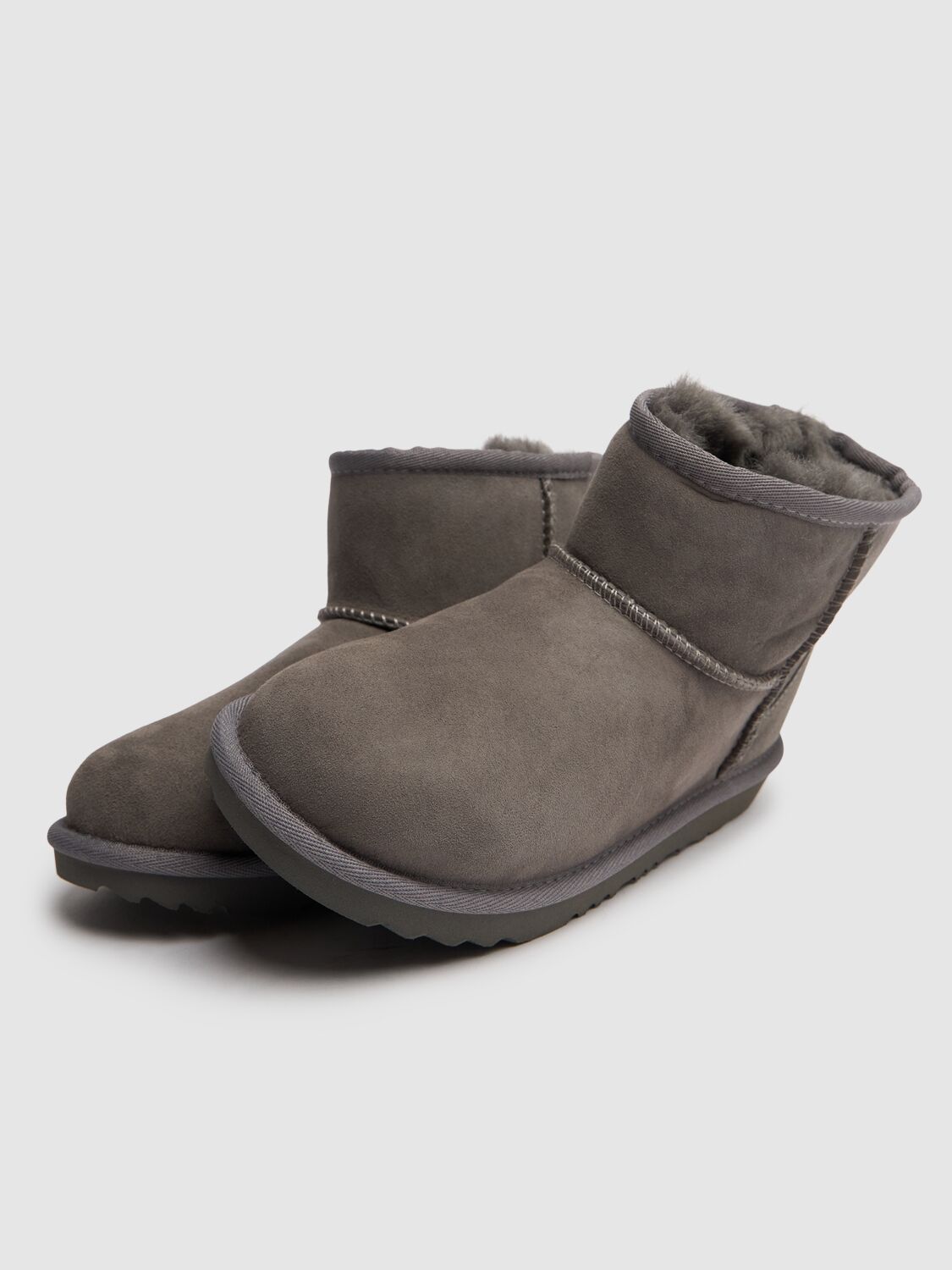 Shop Ugg Classic Mini Ii Shearling Boots In Grey