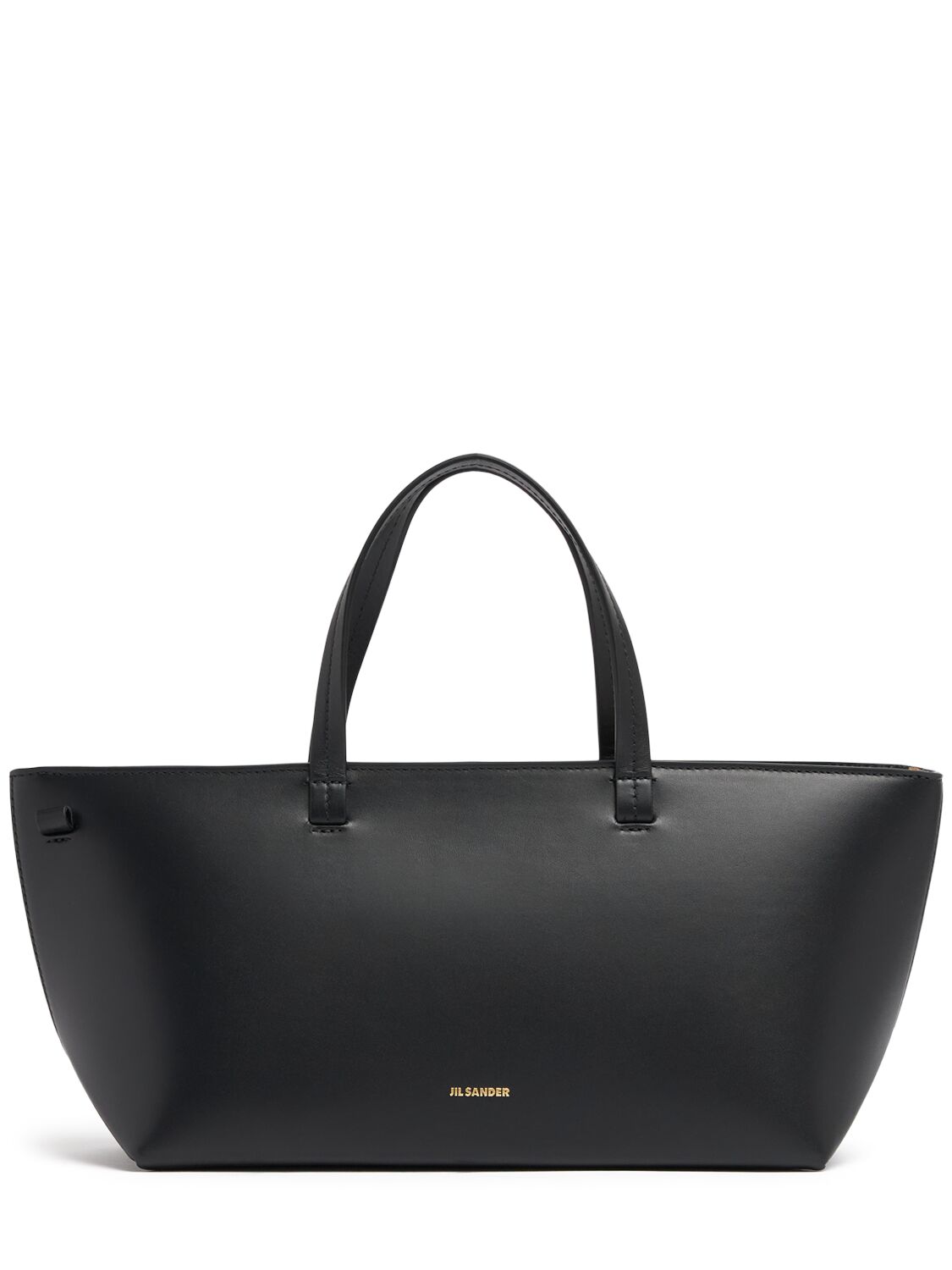 Shop Jil Sander Small Bateau Smooth Leather Bag In Black