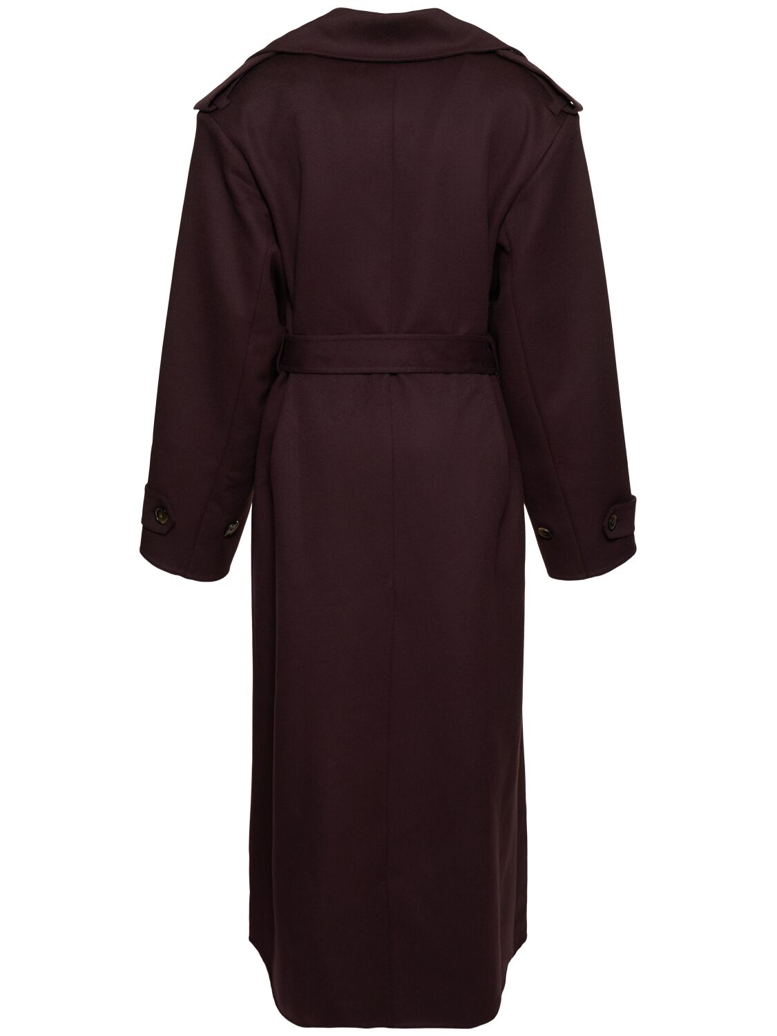 Shop Stella Mccartney Wool Long Trench Coat In Chocolate