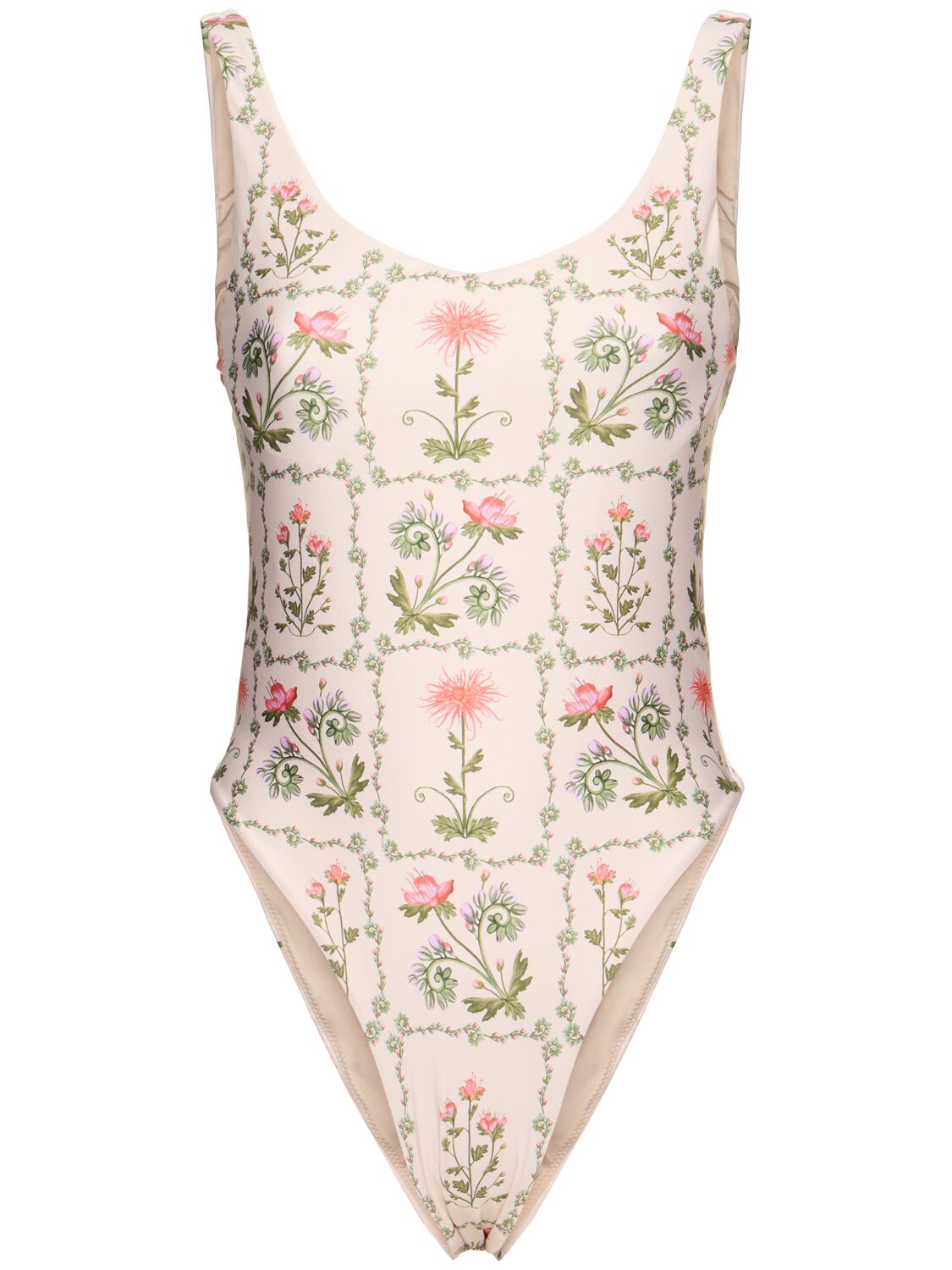 Shop Agua By Agua Bendita Gema Printed One Piece Swimsuit In White/multi