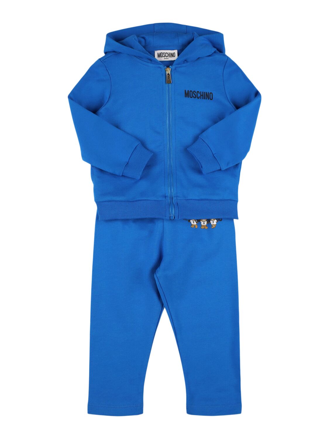 Moschino Kids' Cotton Sweatshirt & Sweatpants In Blue