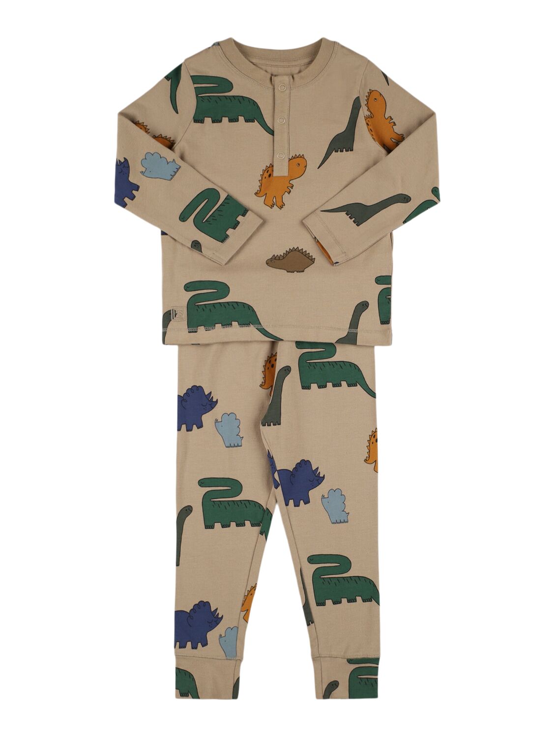 Liewood Printed Organic Cotton Blend Pajama Set In Beige