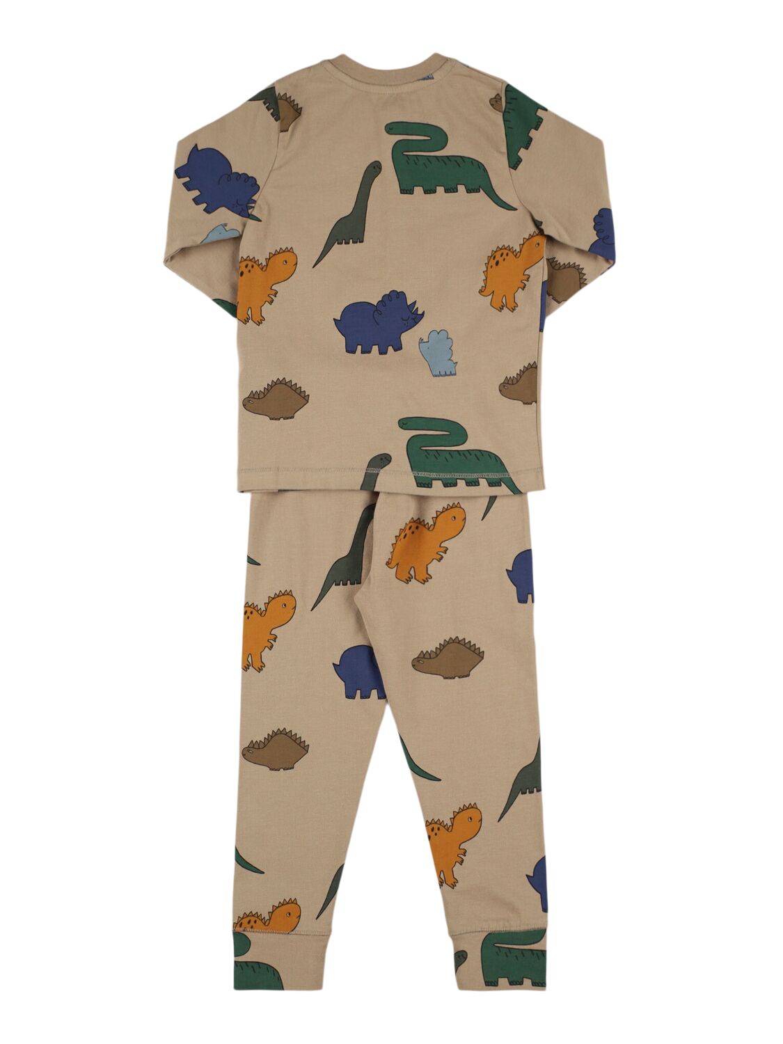 Shop Liewood Printed Organic Cotton Blend Pajama Set In Beige