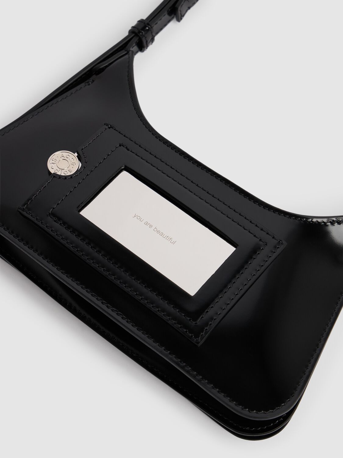 Acne Studios Micro Platt Abrasivato Shoulder Bag In Black