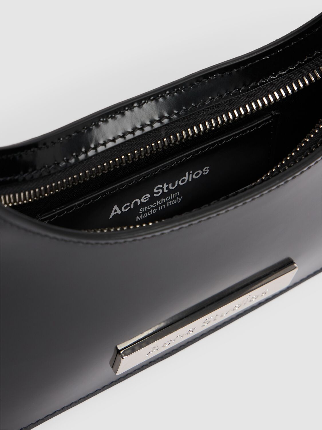 Acne Studios Micro Platt Abrasivato Shoulder Bag In Black