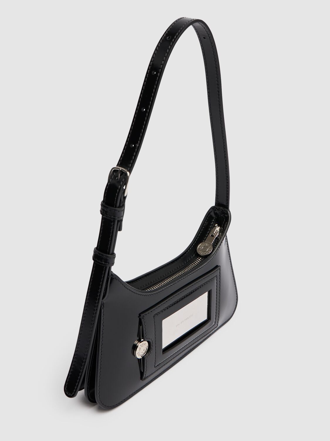 Acne Studios Micro Platt Abrasivato Shoulder Bag In Black