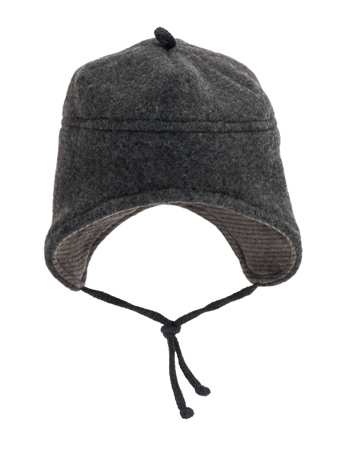 1+ In The Family Wool Blend Hat W/laces In Dark Grey