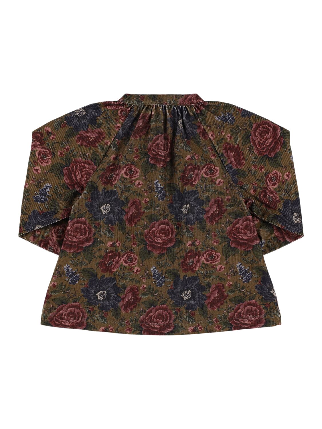 Babe And Tess Printed Mandarin Collar Cotton Shirt In Multicolor
