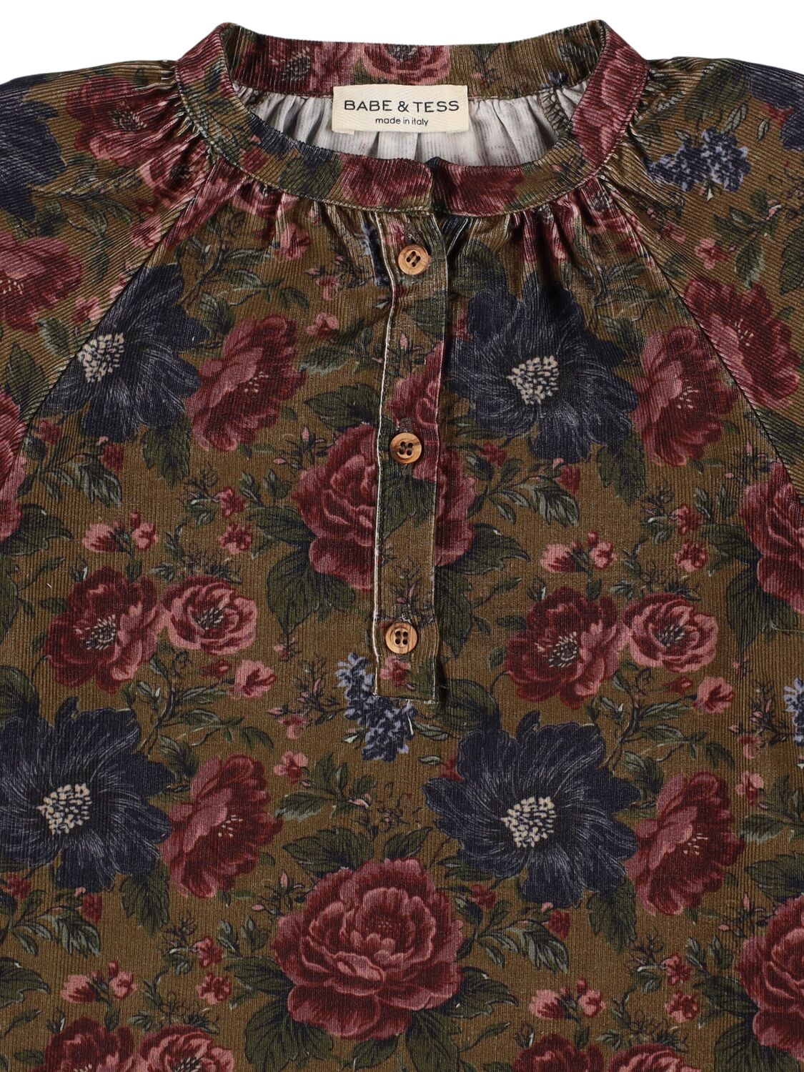 Babe And Tess Printed Mandarin Collar Cotton Shirt In Multicolor