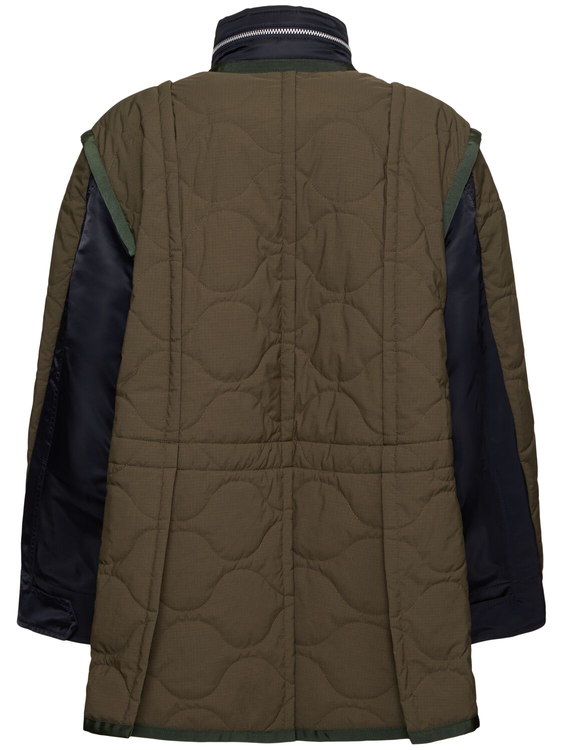 Sacai Quilted Rip Stop Jacket In Khaki