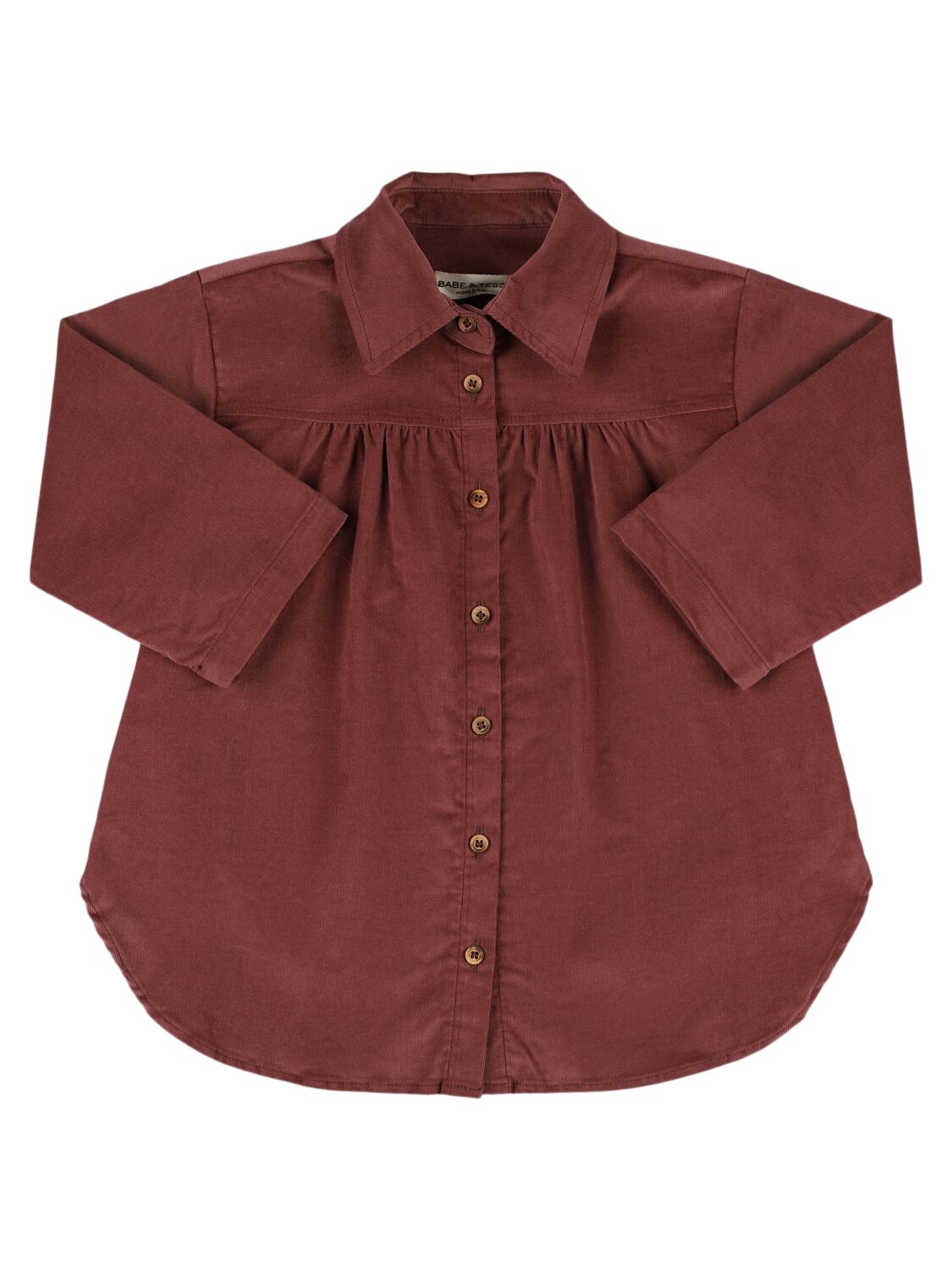 Babe And Tess Kids' Stretch Cotton Shirt Dress In Red