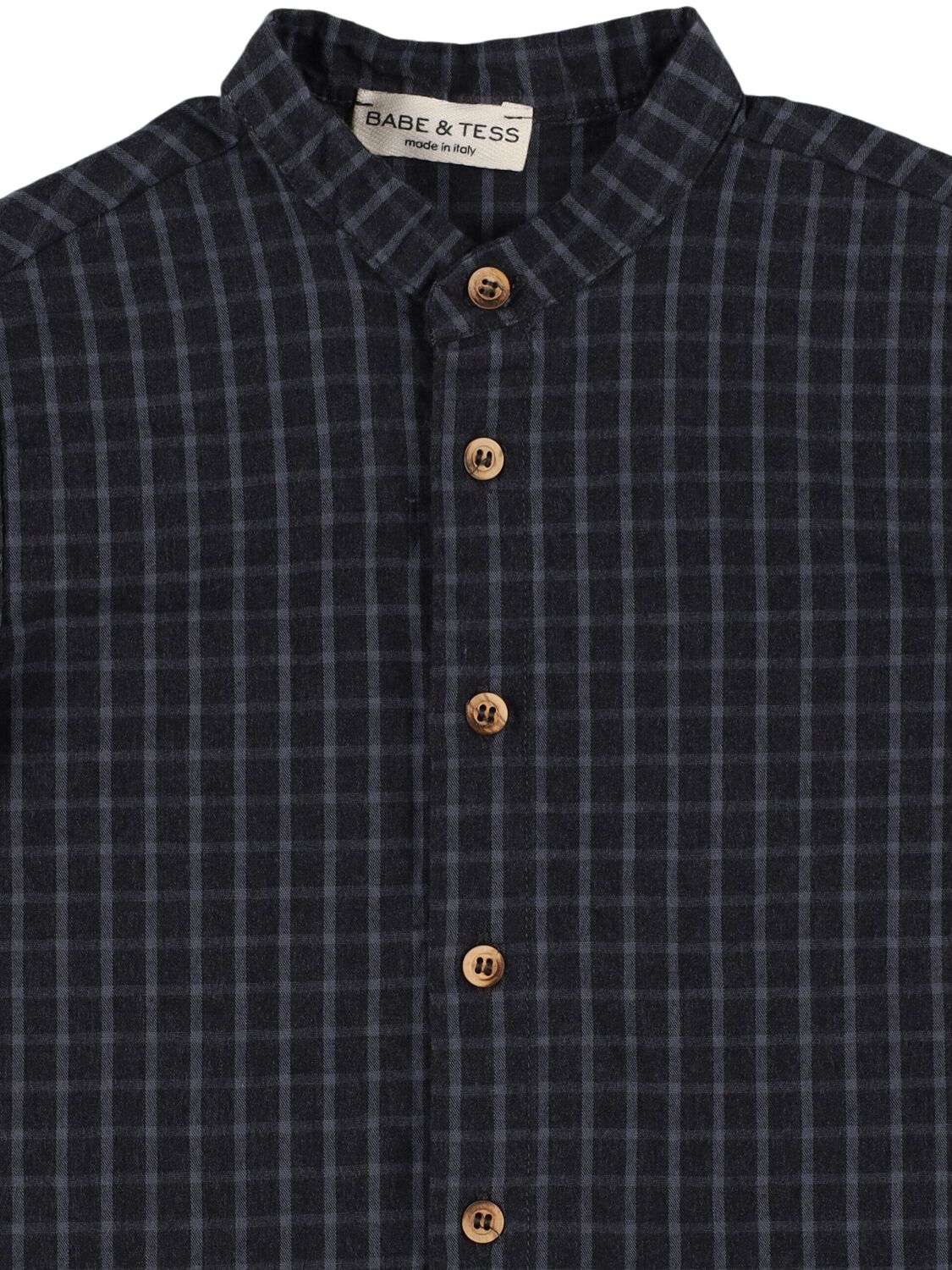 BABE AND TESS MANDARIN COLLAR COTTON SHIRT 
