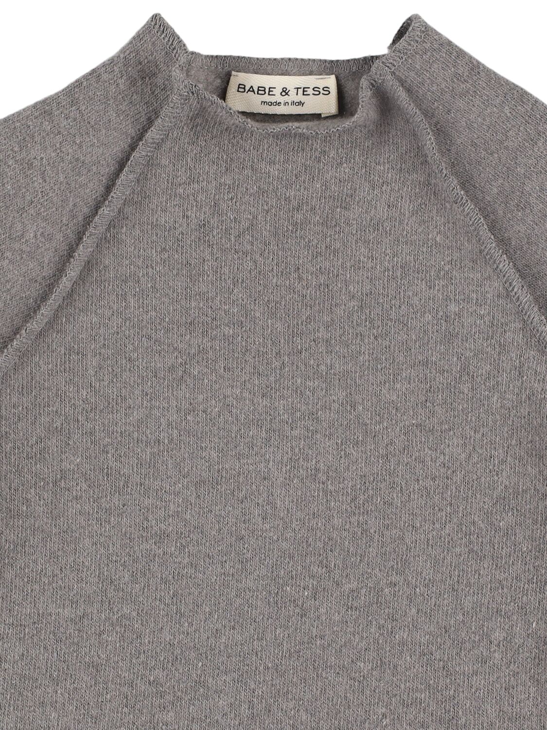 BABE AND TESS COTTON BLEND SWEATER W/ ELBOW PATCHES 
