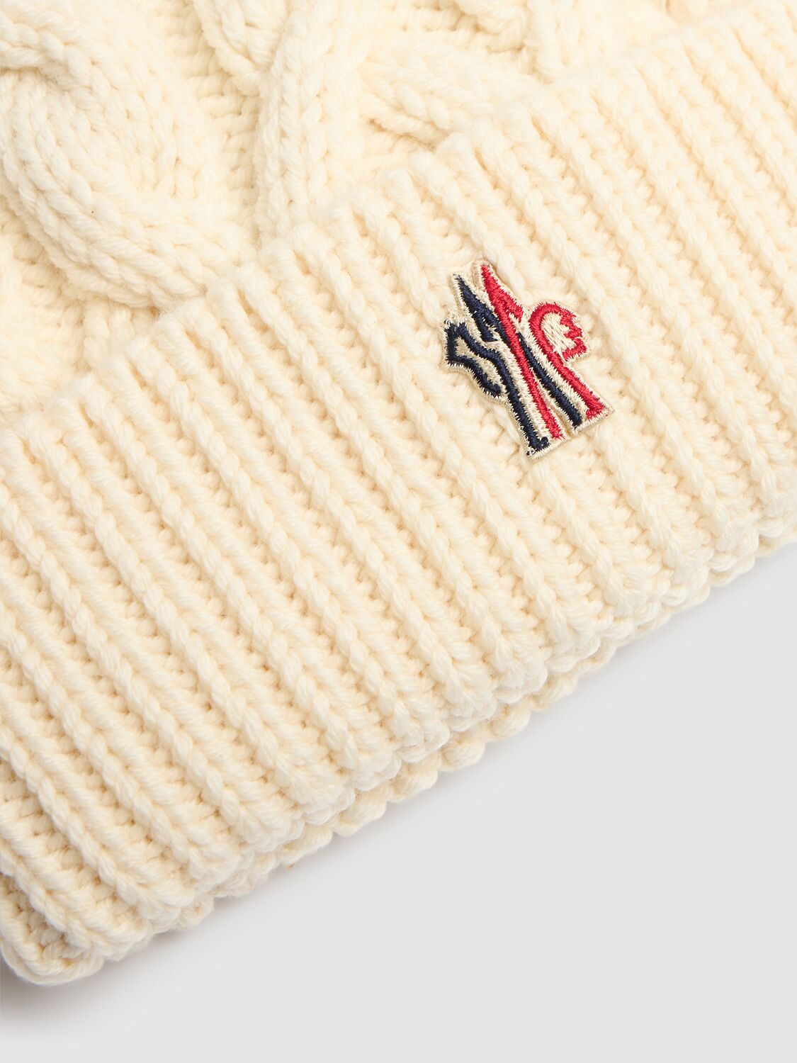 Shop Moncler Virgin Wool Beanie In White