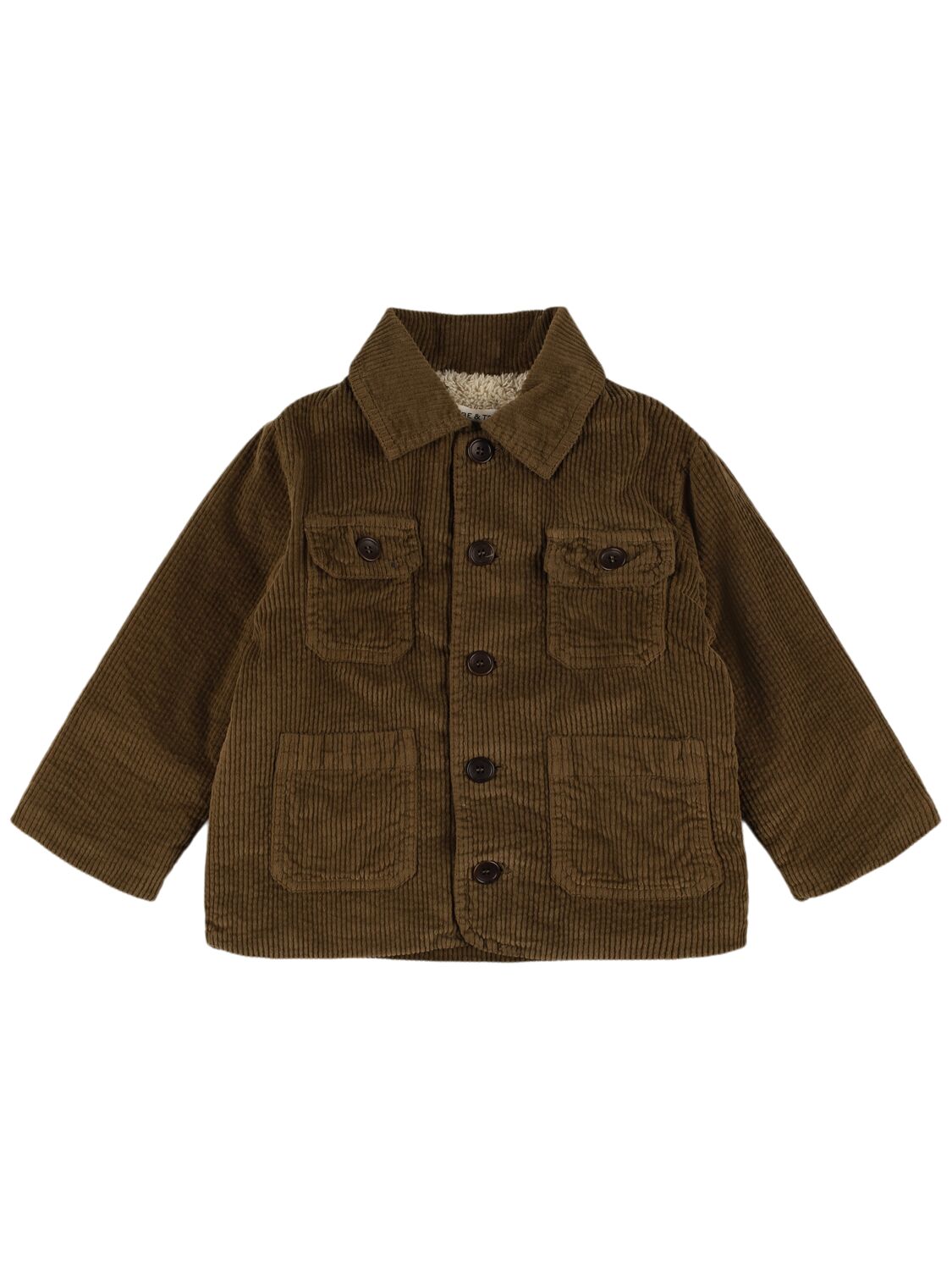 Babe And Tess Corduroy & Teddy Jacket In Brown