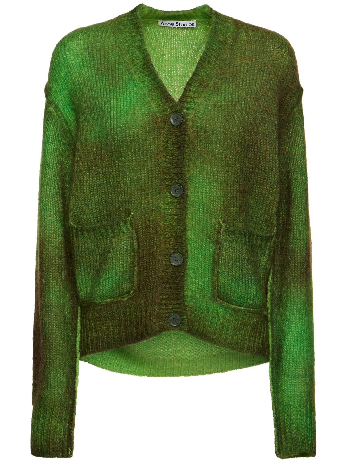 Acne Studios Kark V-neck Oversize Cardigan In Green/multi