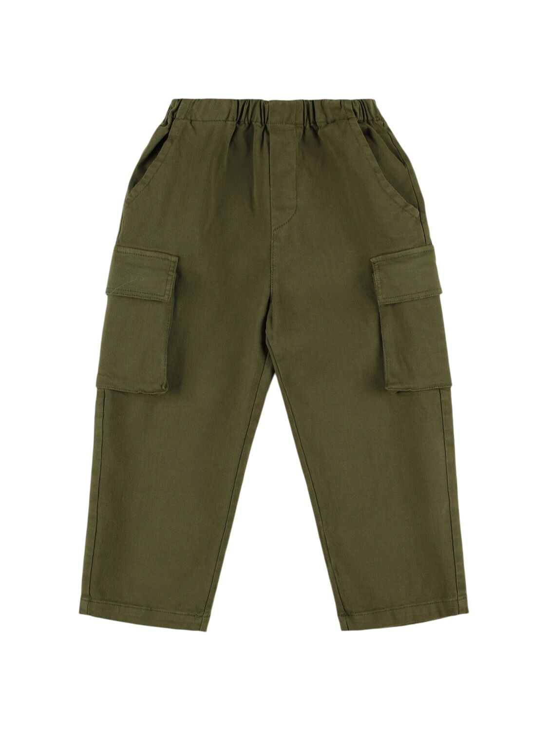 Babe And Tess Stretch Cotton Cargo Pants In Green