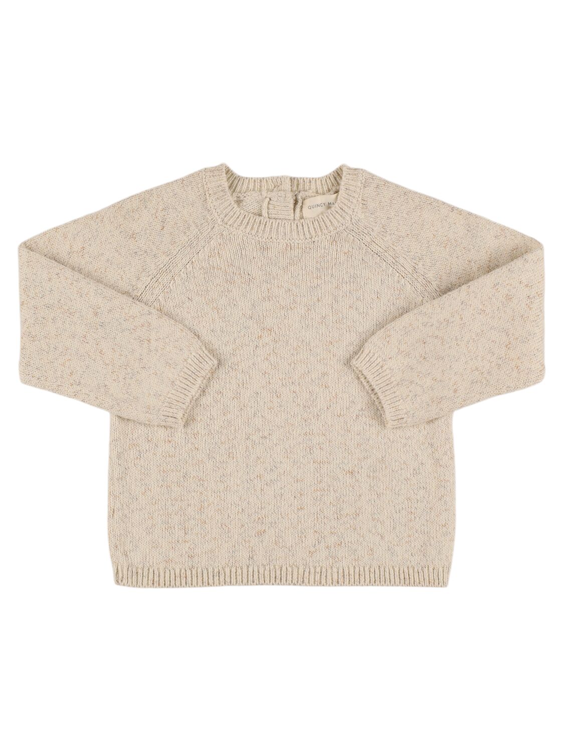 Quincy Mae Organic Cotton & Linen Knit Sweater In Beige