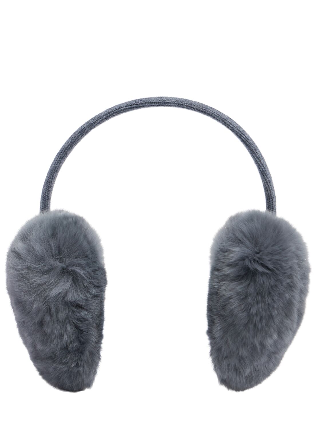 Yves Salomon Enfant Wool & Cashmere Earmuffs W/ Fur In Blue