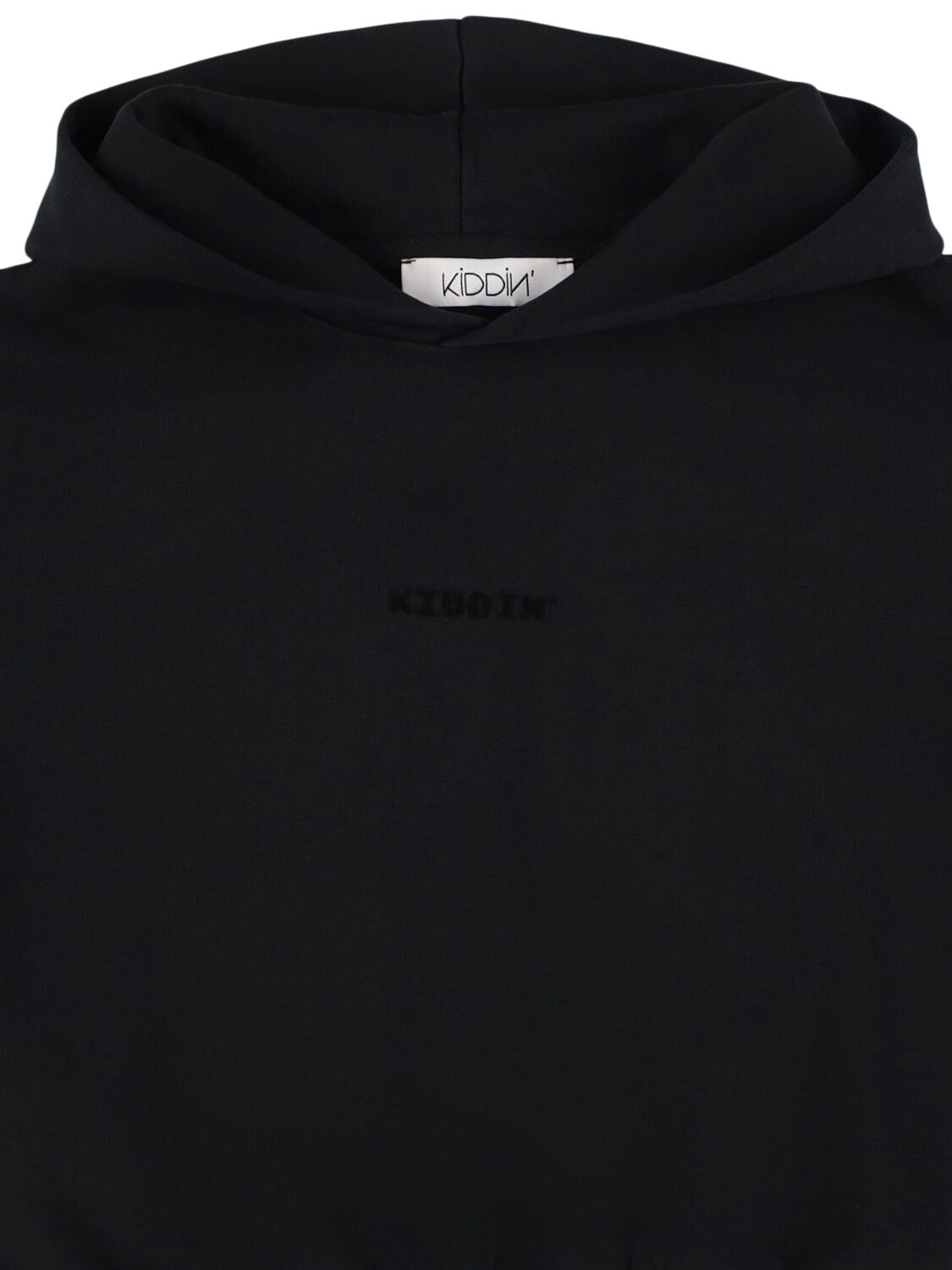 Shop Kiddin Cotton Hooded Sweatshirt In Black