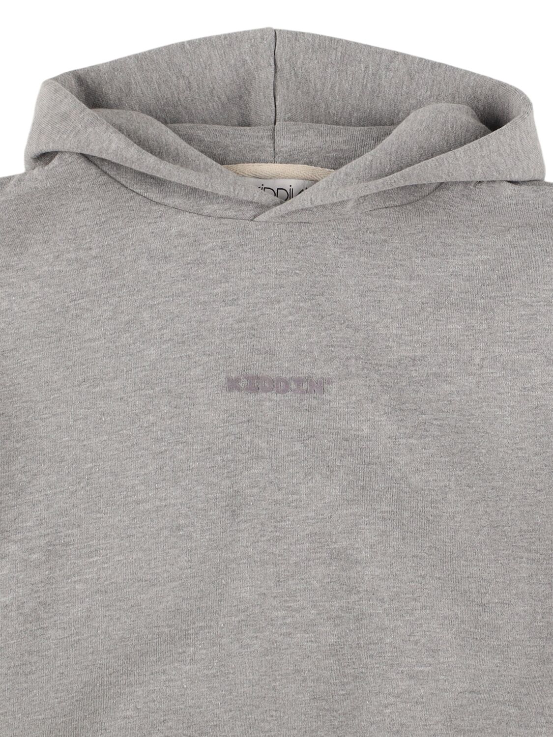 Shop Kiddin Cotton Hooded Sweatshirt In Grey