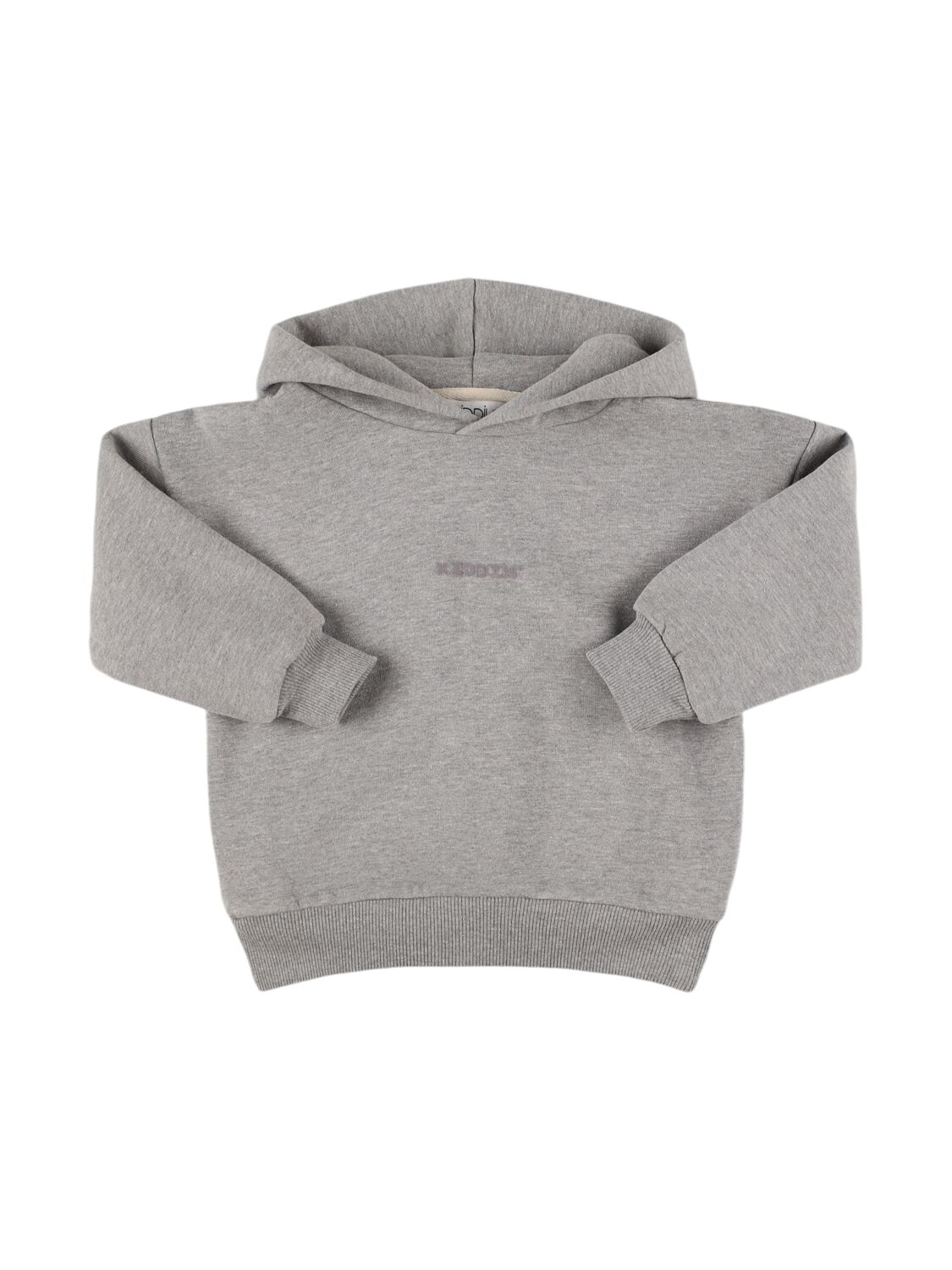 Kiddin Kids' Cotton Hooded Sweatshirt In Grey