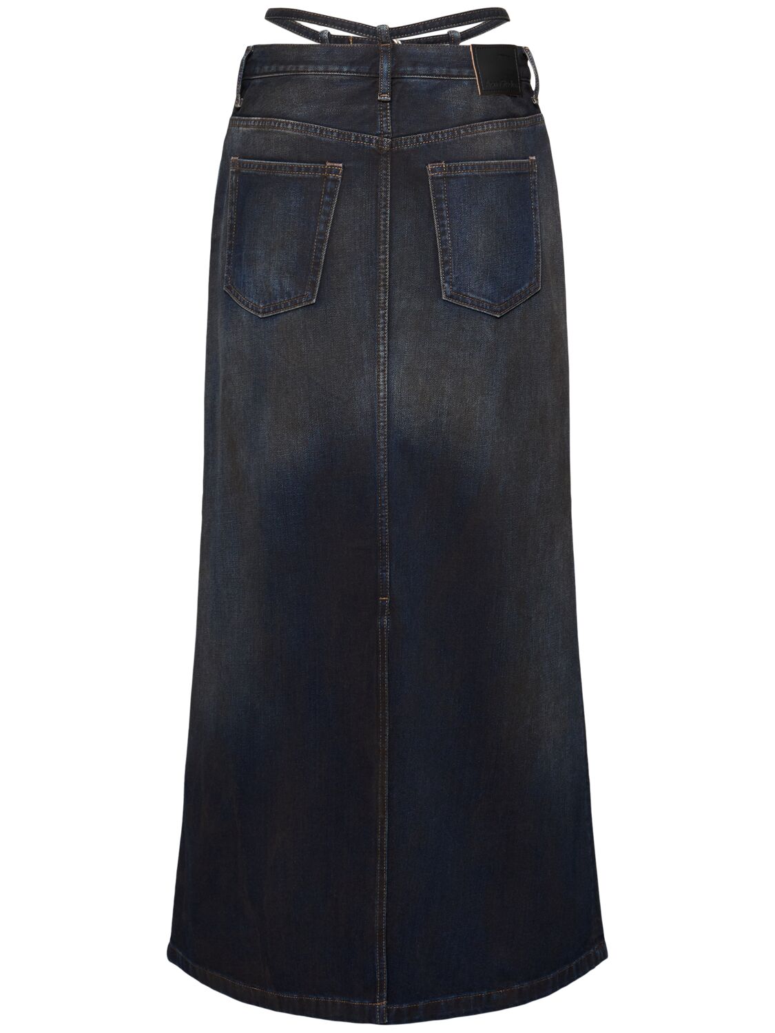 Shop Acne Studios Talia Denim Long Skirt In Dark Blue