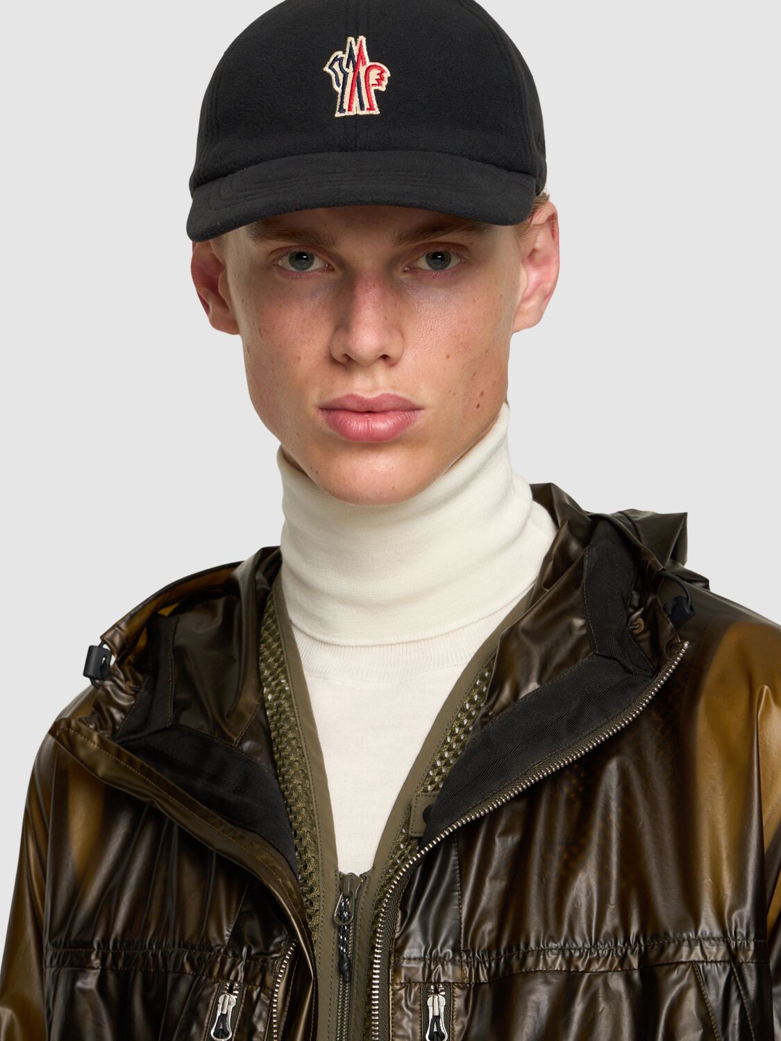 Shop Moncler Polartec Tech Baseball Cap In Black