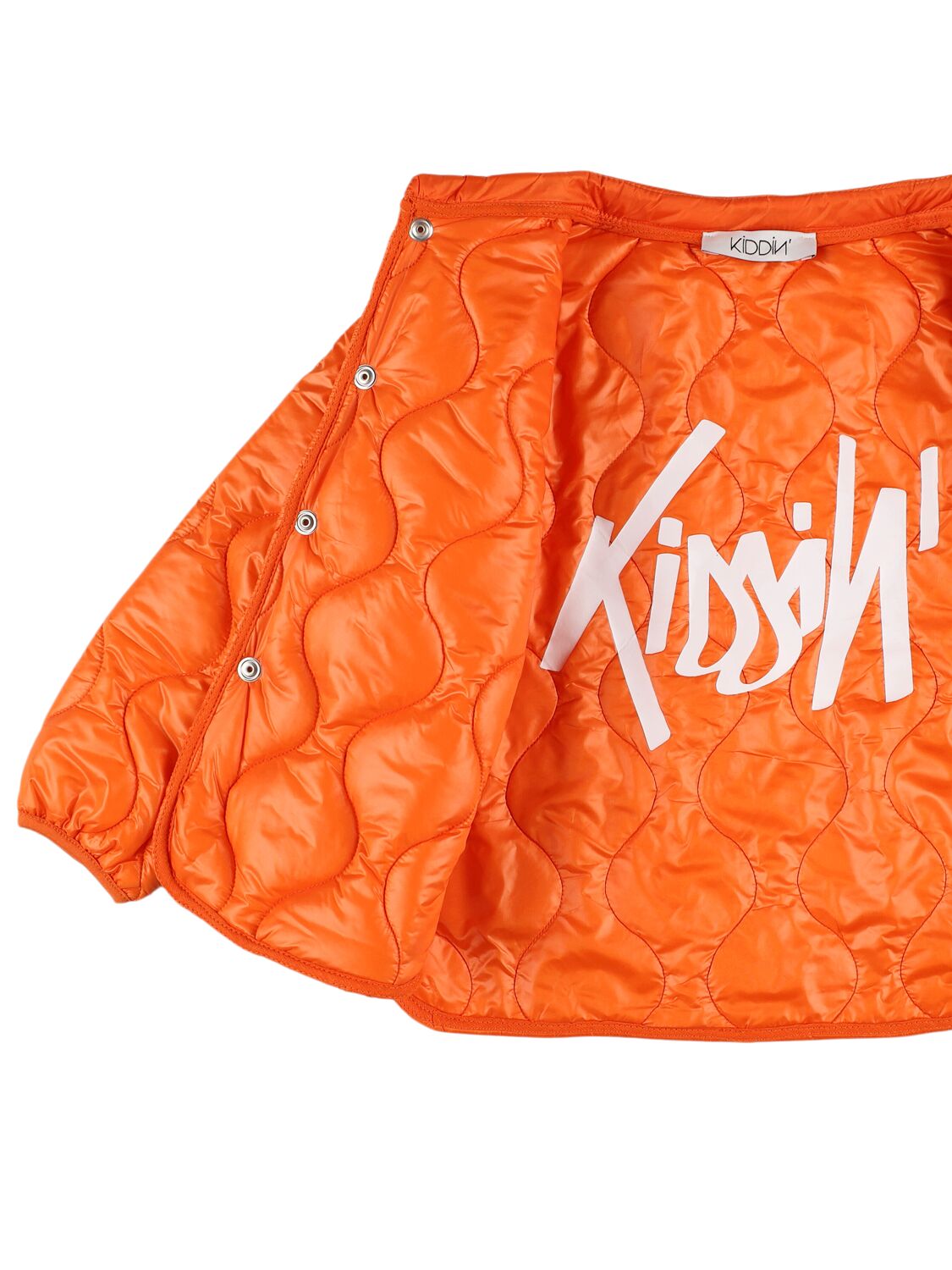 Shop Kiddin Quilted Nylon Puffer Jacket In Orange