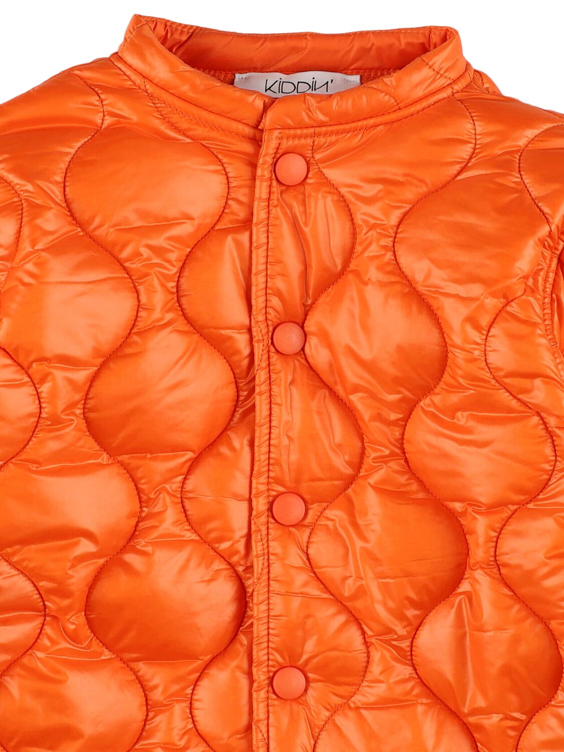 Shop Kiddin Quilted Nylon Puffer Jacket In Orange