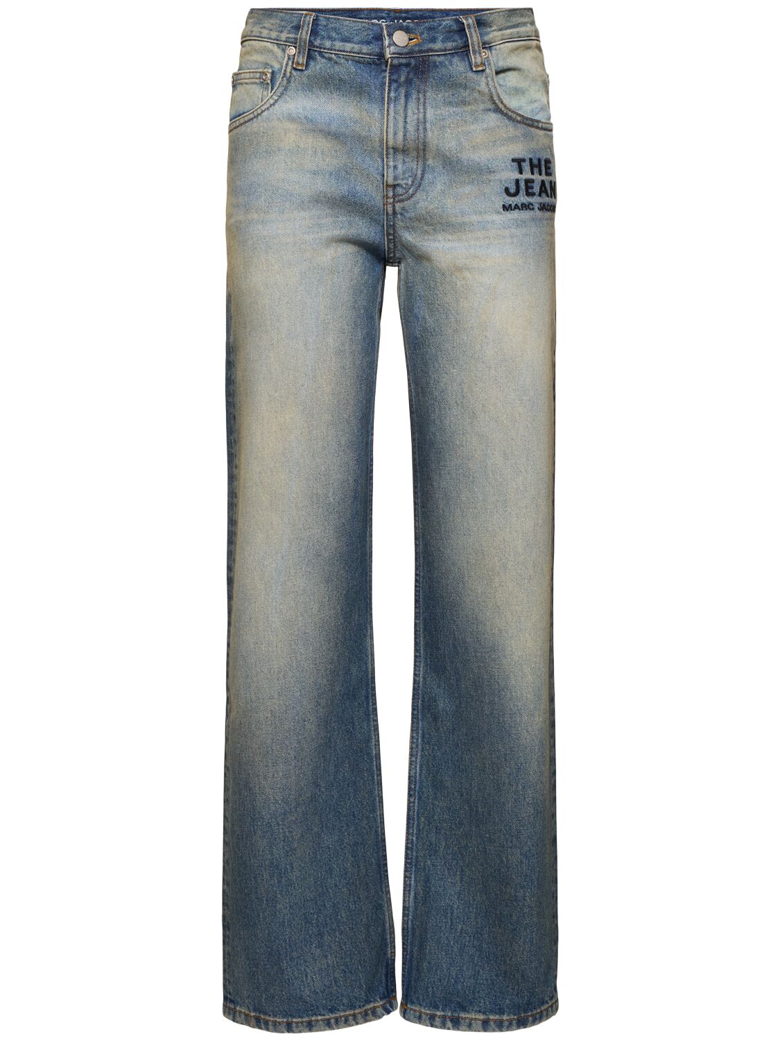 Marc Jacobs The Washed High Rise Straight Jeans In Blue