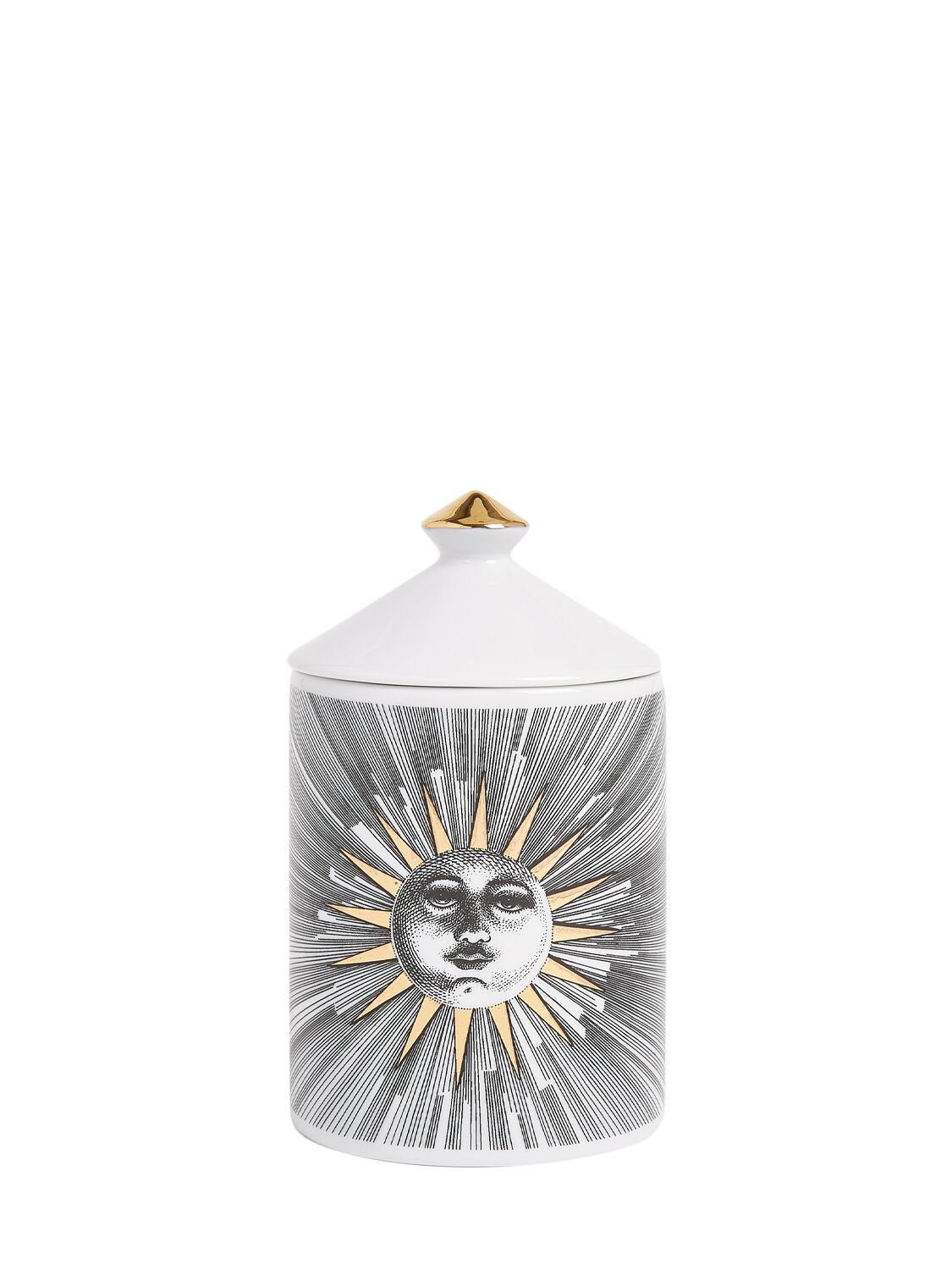 Shop Fornasetti Decoro Soli Small Scented Candle In White