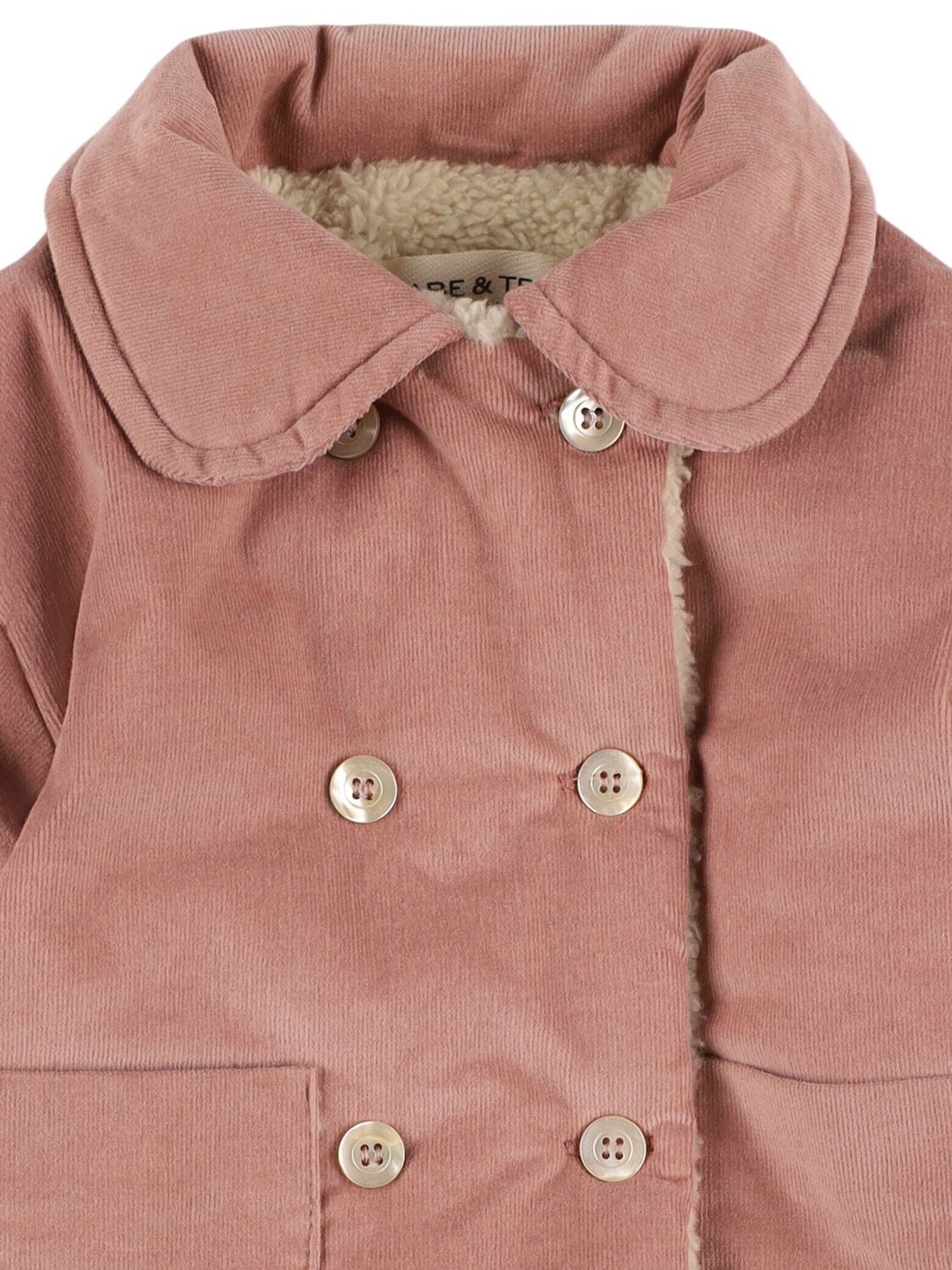 Babe And Tess Caban Stretch Cotton Coat In Pink