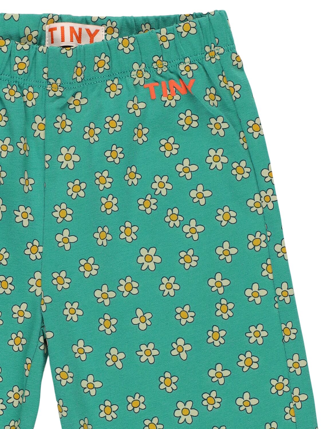 Shop Tiny Cottons Daisy Print Cotton Pants In Green