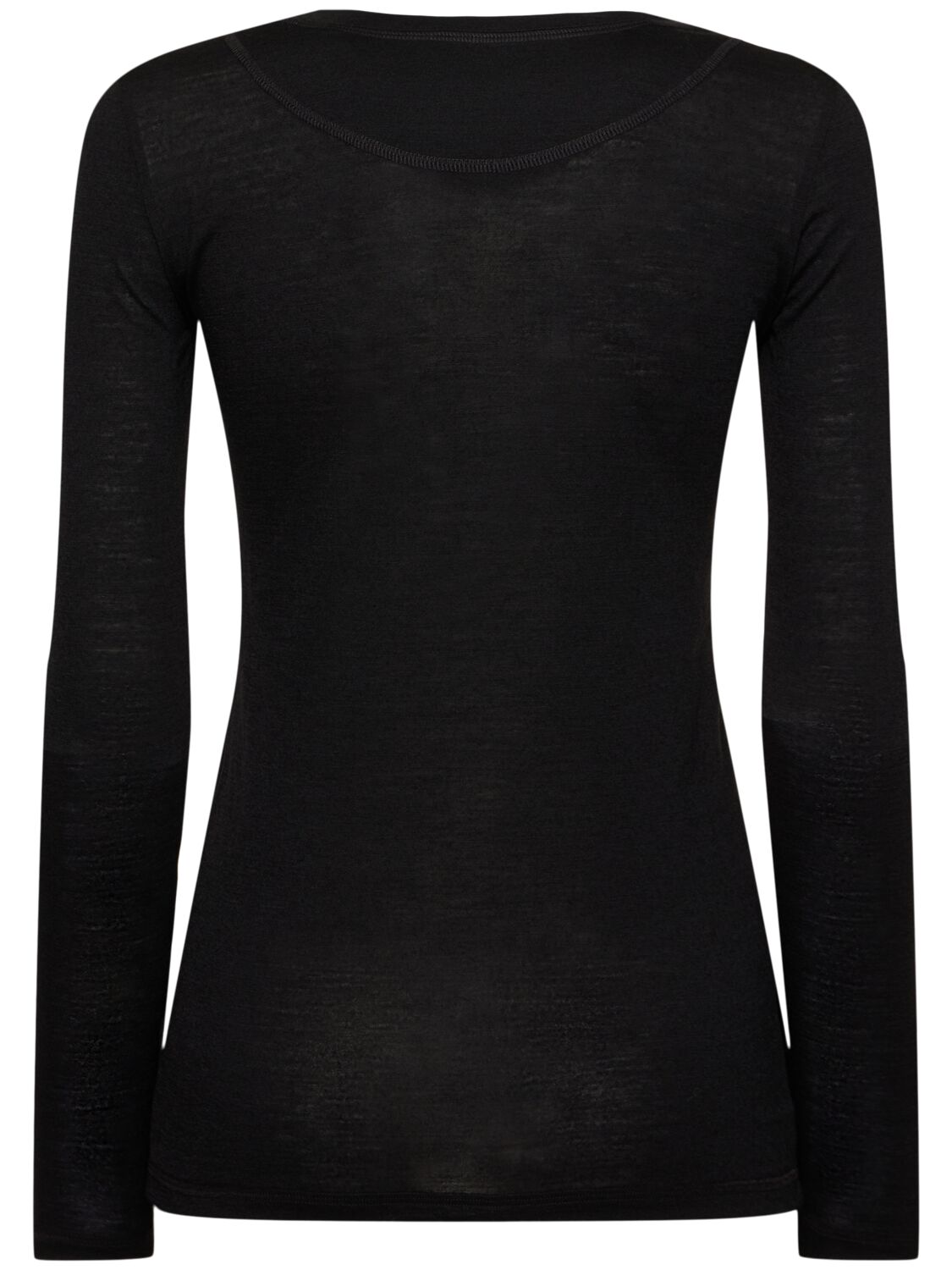 Shop Jil Sander Logo Wool Blend Jersey Top In Black