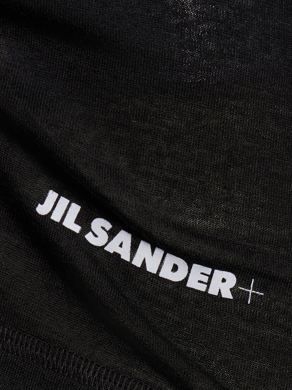 Shop Jil Sander Logo Wool Blend Jersey Top In Black