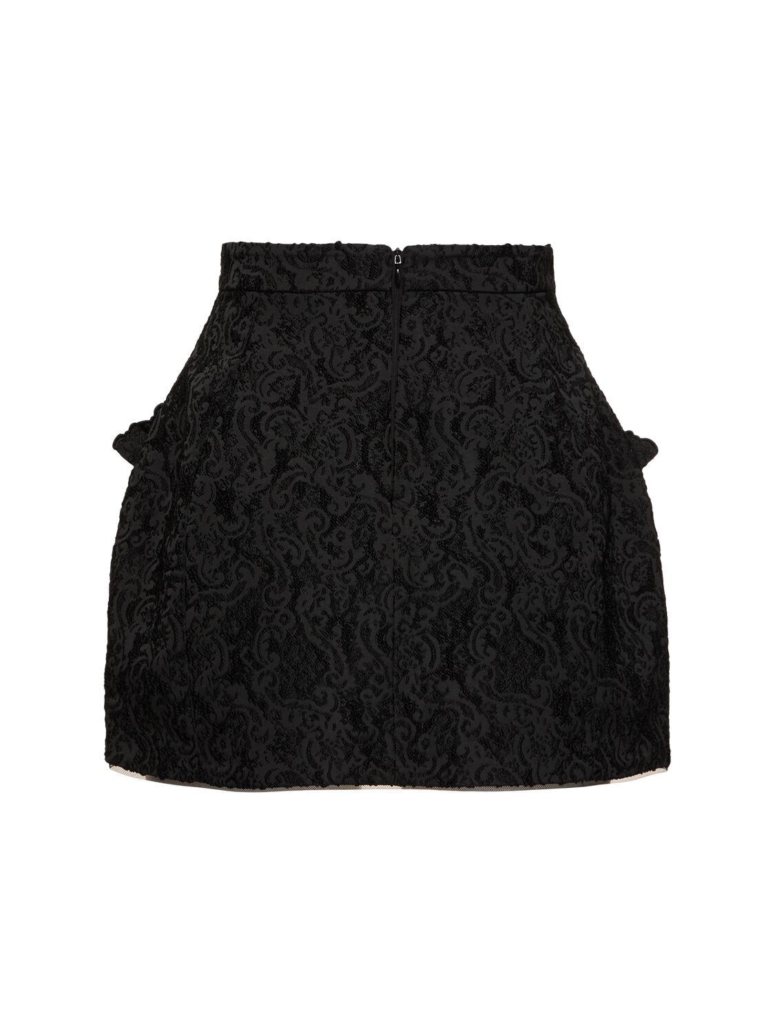 Shop Le Fame Woven Jacquard Mini Skirt In 黑色