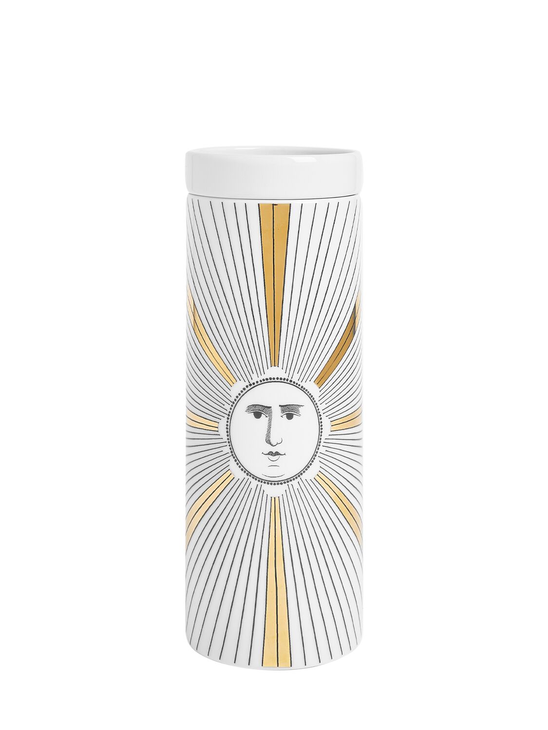 Fornasetti Nel Mentre Torre Soli Candle In White/gold