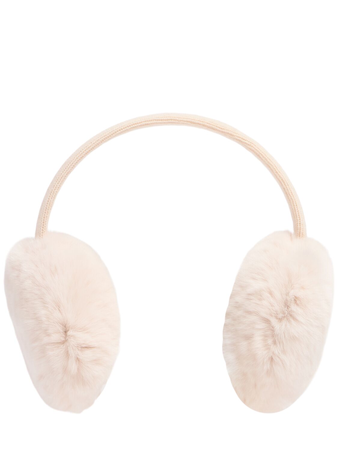 Yves Salomon Enfant Wool & Cashmere Earmuffs W/ Fur In White