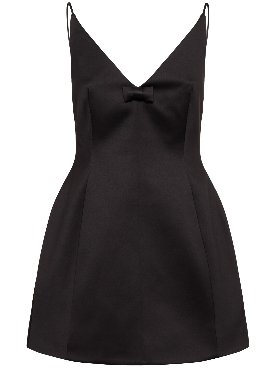 Marc Jacobs Satin Bow Mini Dress In Black