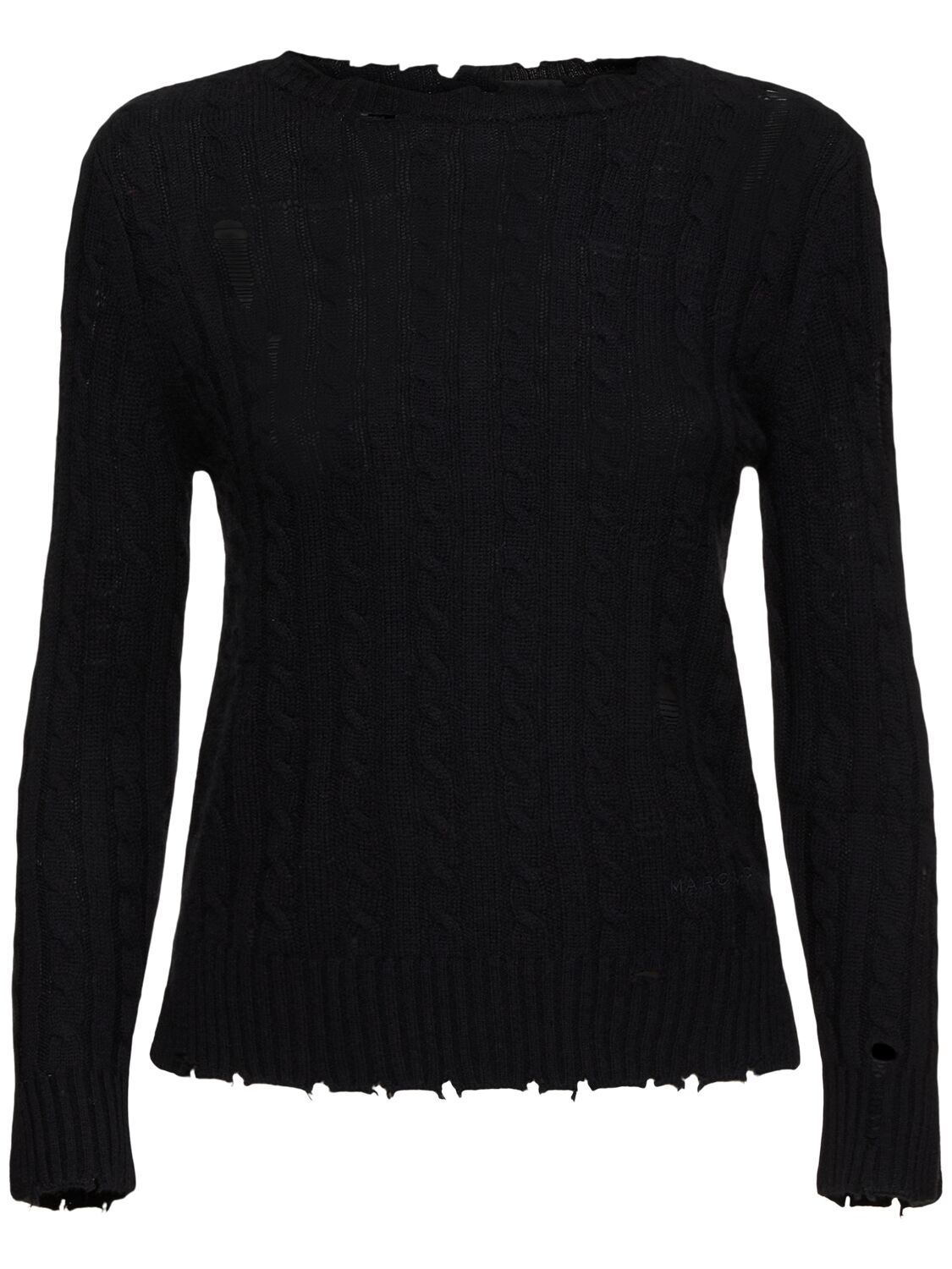 Marc Jacobs Shrunken Cashmere Blend Cable Cardigan In Black