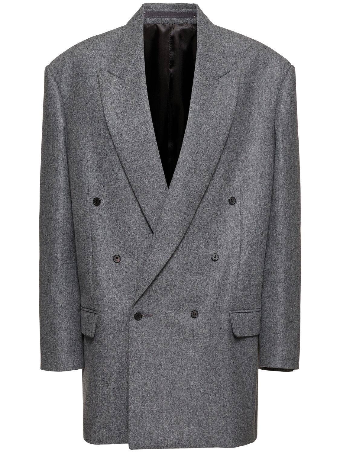 Carven Oversize Wool Blazer In Grey