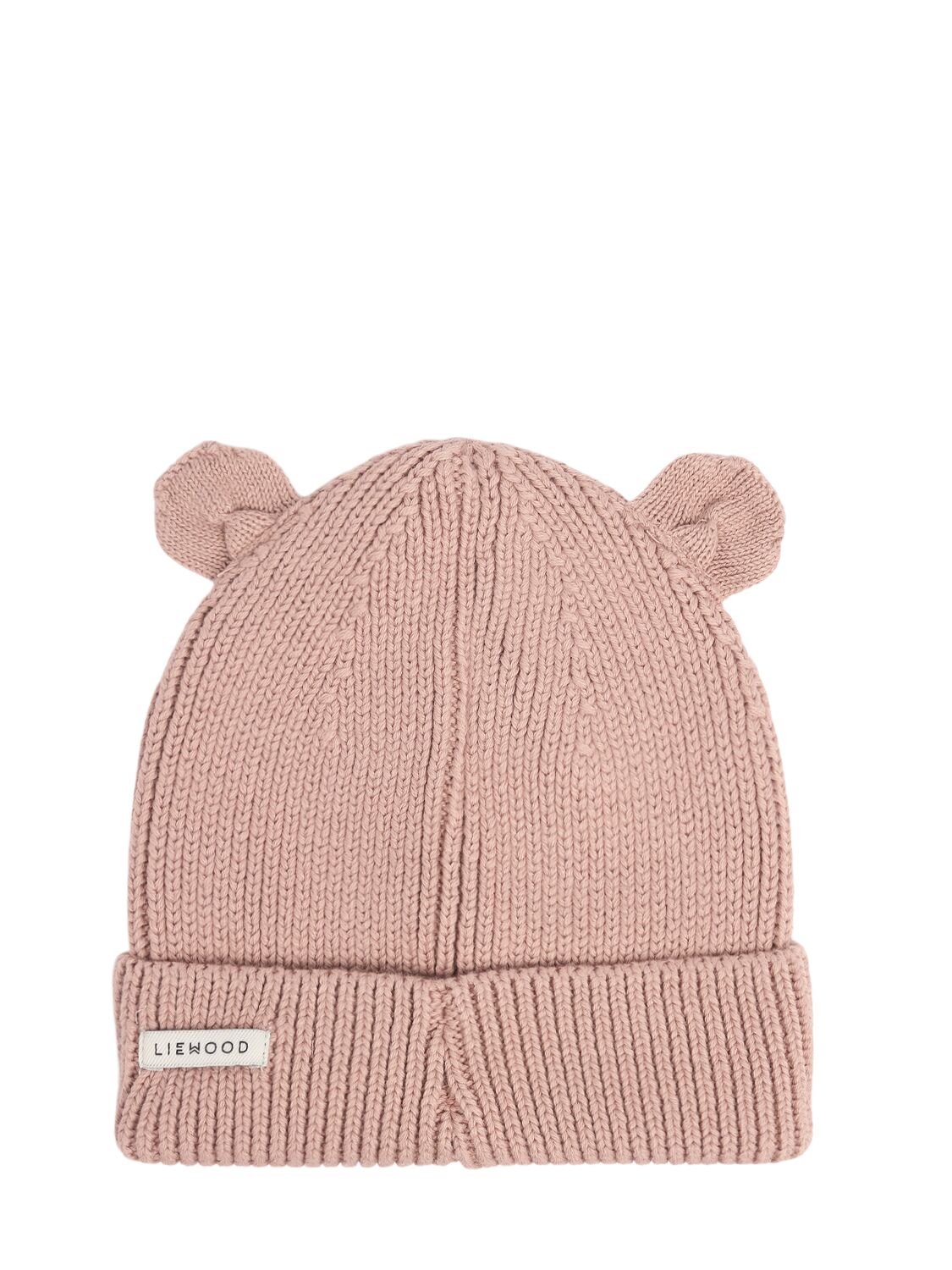 Liewood Organic Cotton Knit Beanie W/ears In Light Purple