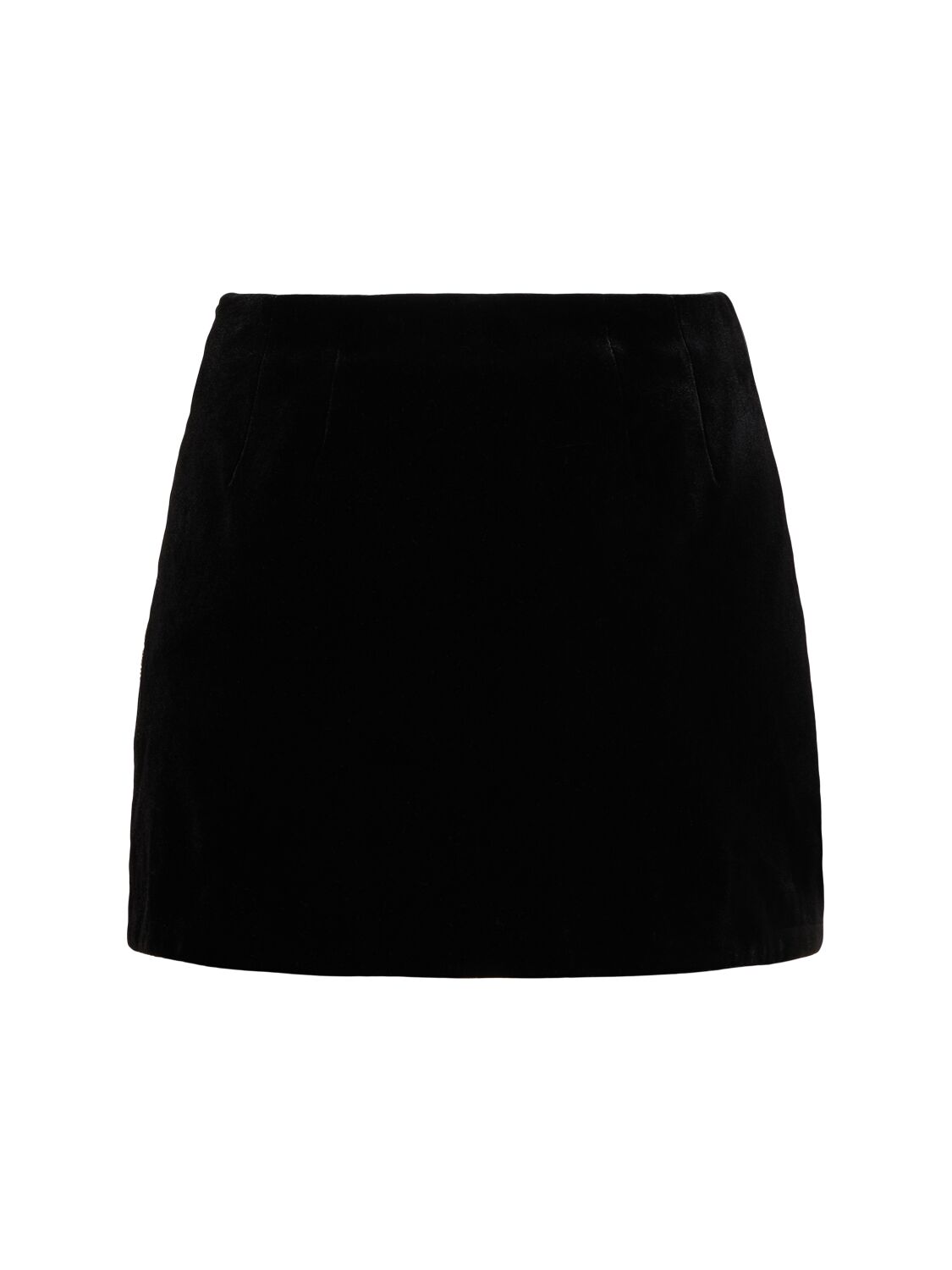 Shop Le Fame Embroidered Velvet Mini Skirt In 黑色/金色