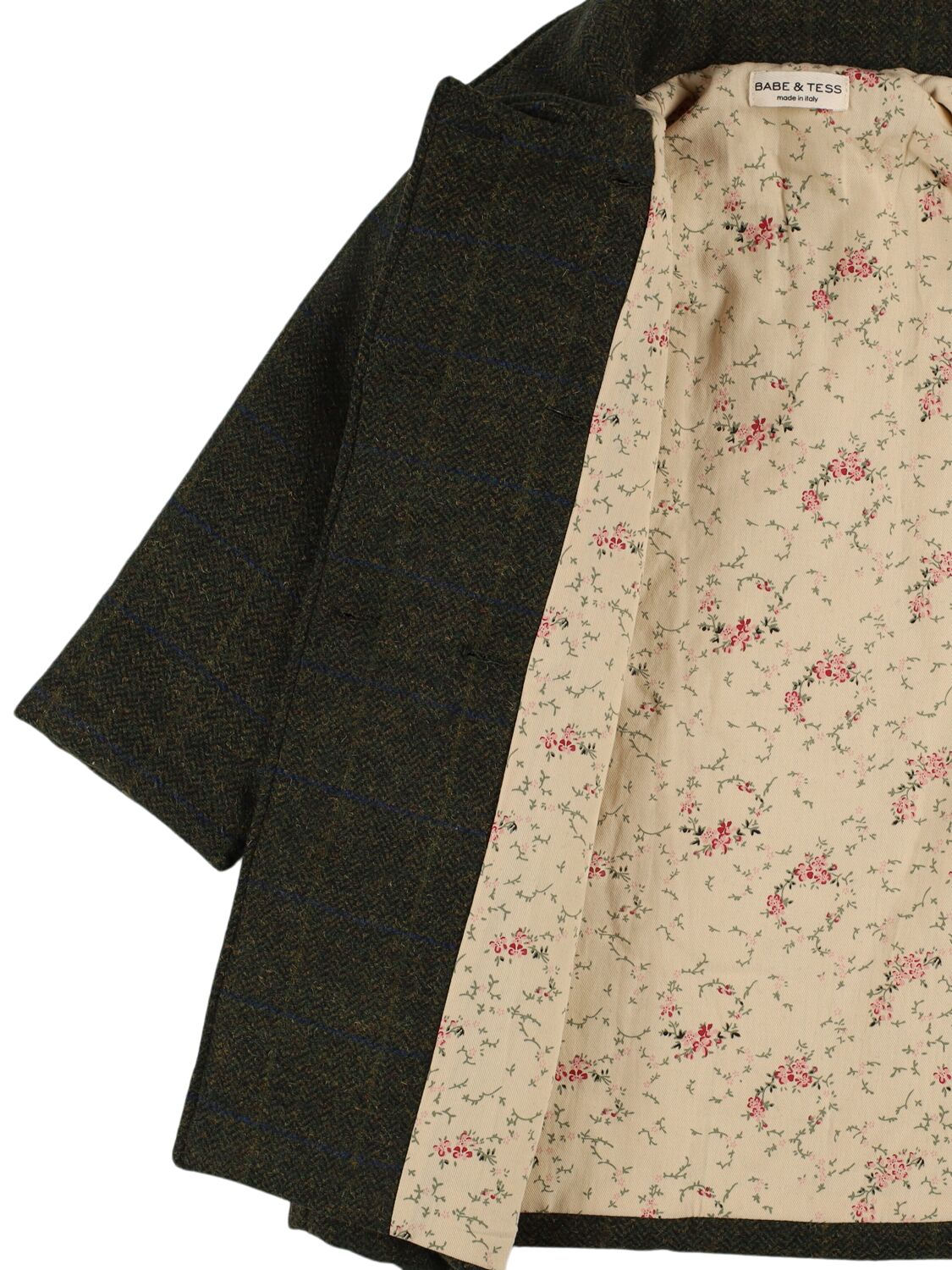 BABE AND TESS PINSTRIPED WOOL BLEND COAT 