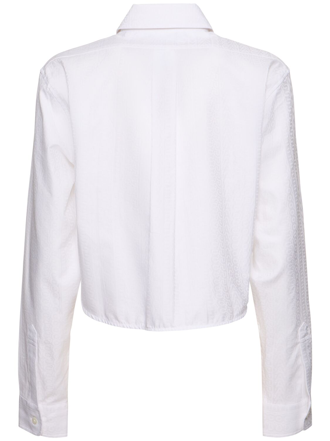 Shop Marc Jacobs Monogram Cotton Poplin Crop Shirt In White