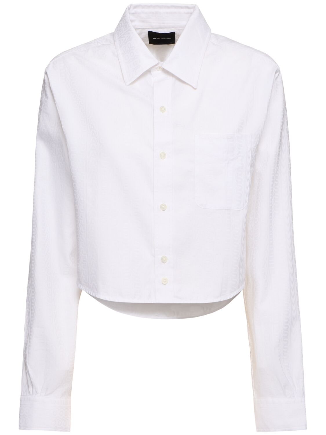 Marc Jacobs Monogram Cotton Poplin Crop Shirt In White